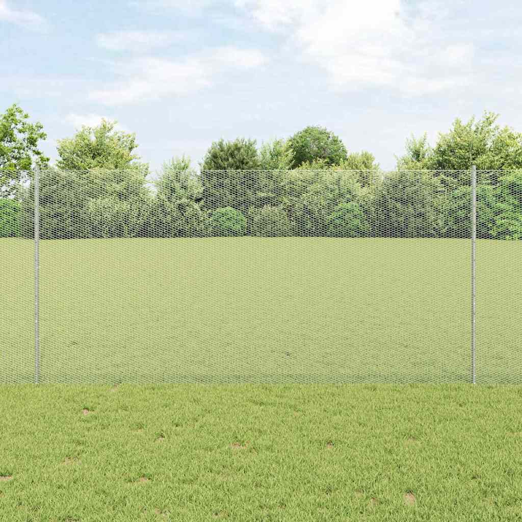 Recinzione Vidaxxl con palo argento 1,2 x 25 m in acciaio