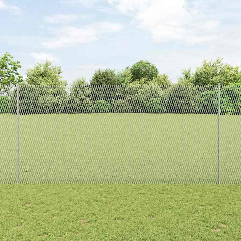 Recinzione Vidaxxl con palo argentato 1,5 x 25 m in acciaio