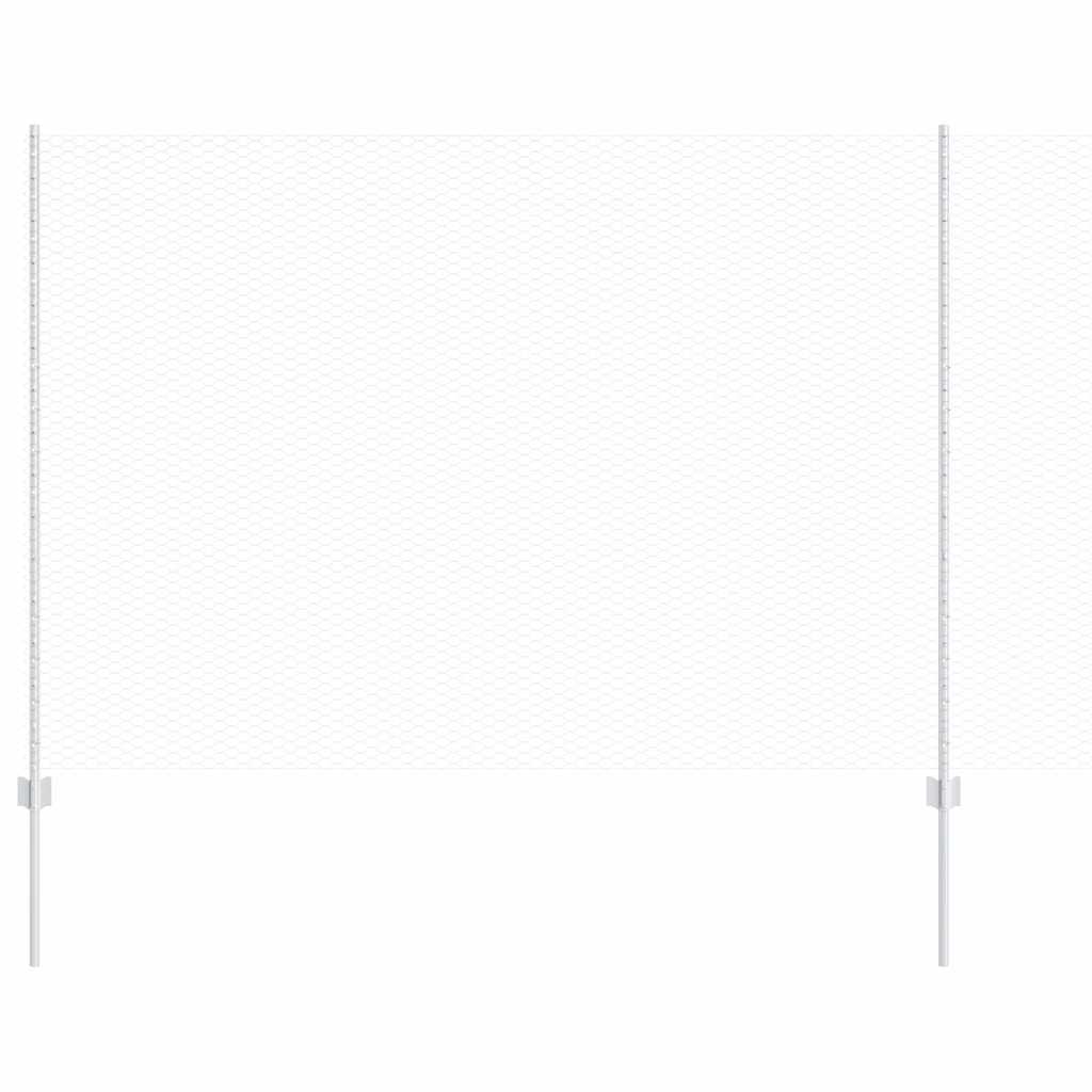 Valla vidaxxl con poste plateado 1,5 x 25 m acero