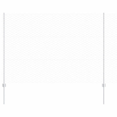 Vidaxl hek met paal zilver 1,5 x 25 m staal