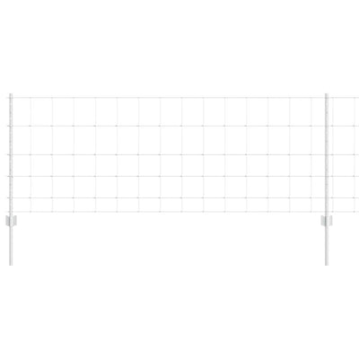Vidaxl hek met paal zilver 0,8 x 25 m staal