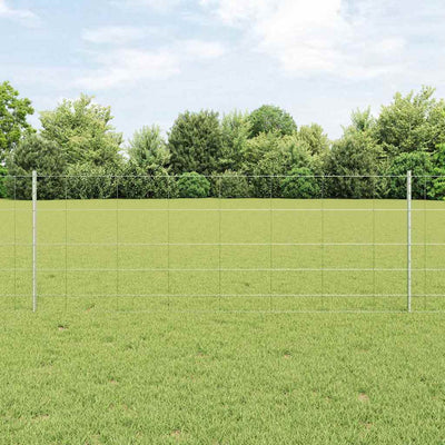 Vidaxl hek met paal zilver 0,8 x 25 m staal