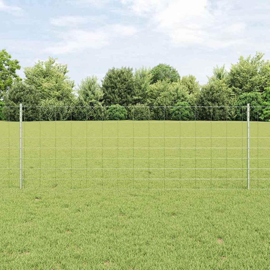 Valla vidaxxl con poste plata 0,8 x 25 m acero