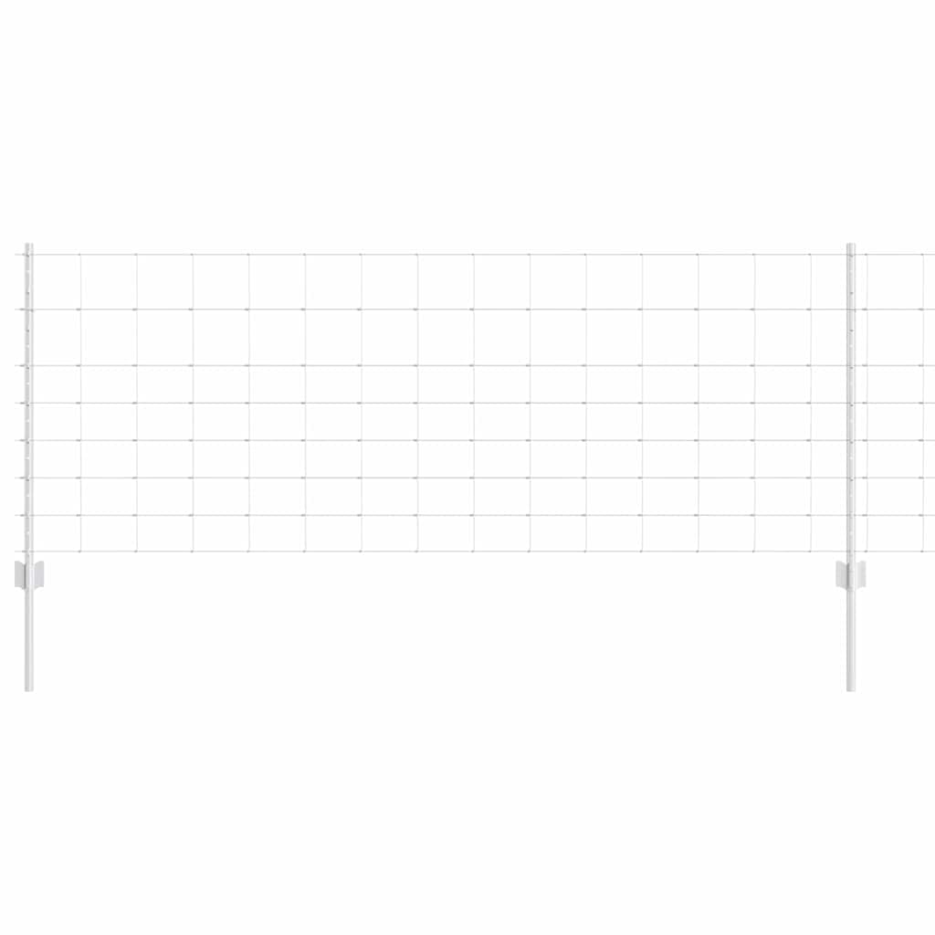 Valla vidaxxl con poste plata 0,8 x 25 m acero