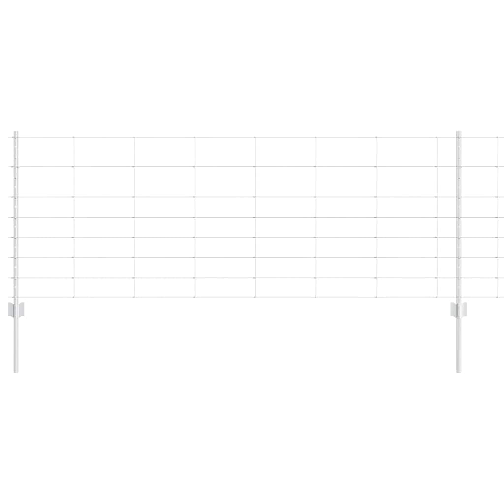 Vidaxl hek met paal zilver 0,8 x 25 m staal