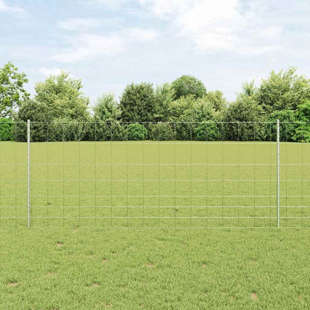 Valla vidaxxl con poste plata 1 x 25 m acero