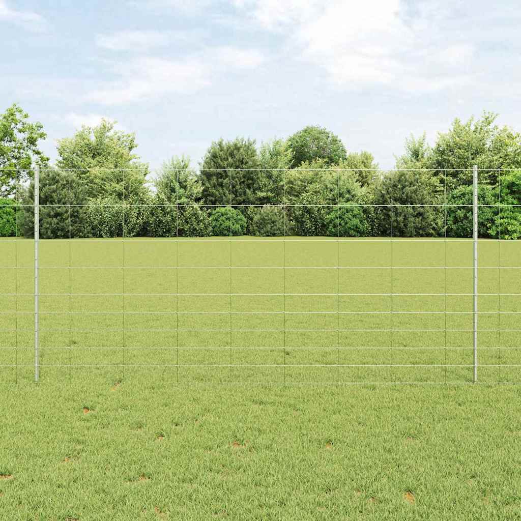 Valla vidaxxl con poste plata 1,2 x 25 m acero