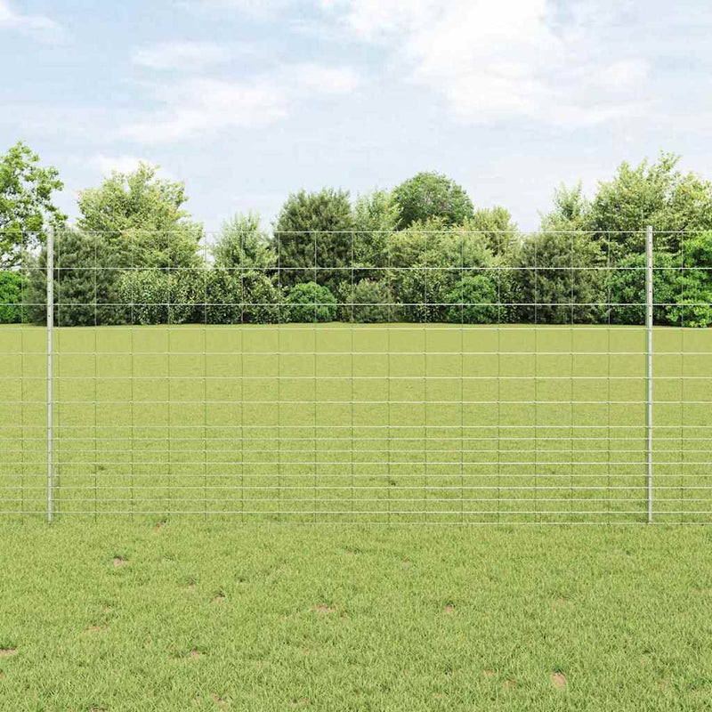 Vidaxl hek met paal zilver 1,2 x 25 m staal