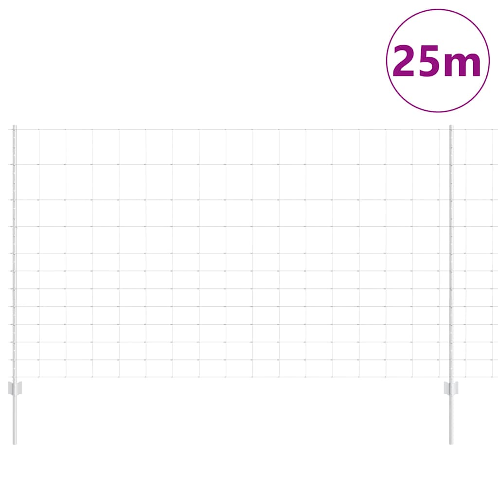 Valla vidaxxl con poste plata 1,4 x 25 m acero