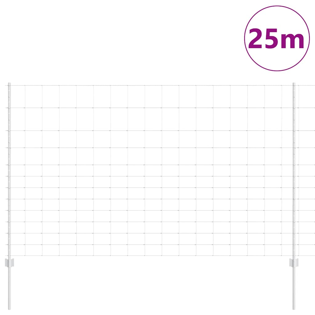 Valla vidaxxl con poste plateado 1,5 x 25 m acero