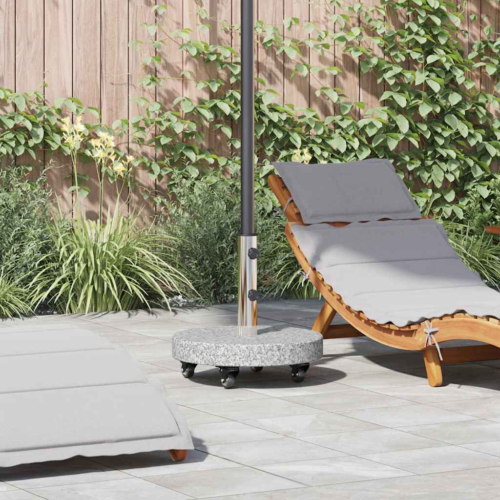 Base de parasol vidaxl gris 45 x 45 x 45 cm granito y acero inoxidable