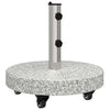 Base de parasol vidaxl gris 45 x 45 x 45 cm granito y acero inoxidable