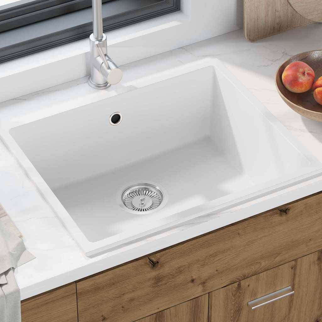 Lavello da cucina Vidaxx bianco 54 x 44 x 20 cm in granito
