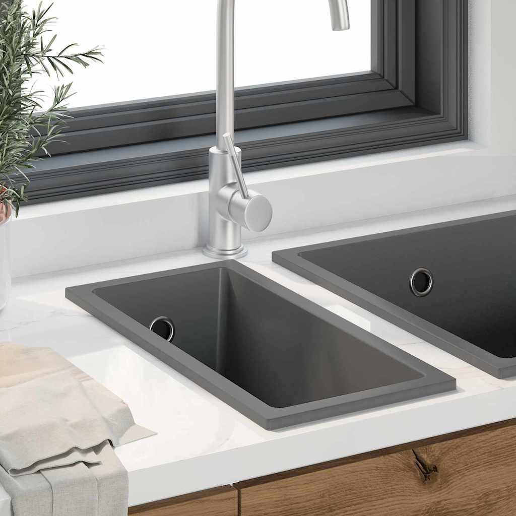 Vidaxl keukenwasbak grijs 21 x 44 x 14 cm graniet