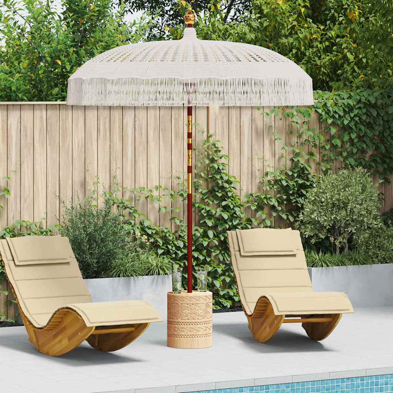 Vidaxl sombrilla macramé crema 190 x 190 x 260 cm