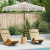 Vidaxl sombrilla macramé crema 252,5 x 252,5 x 260 cm algodón y teca