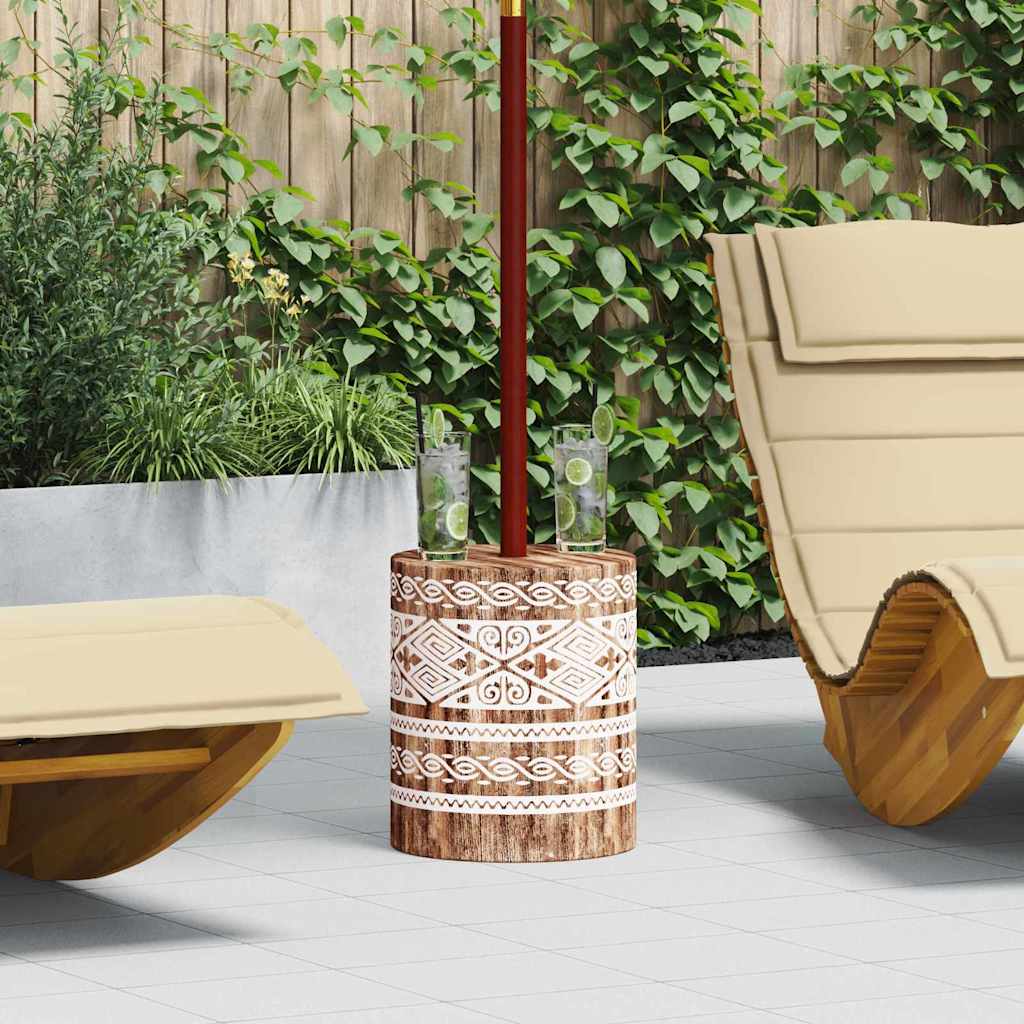 Vidaxx base de sombrilla blanca lavada ø34 x 40 cm madera maciza
