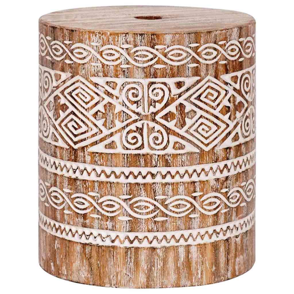 Vidaxx base de sombrilla blanca lavada ø34 x 40 cm madera maciza