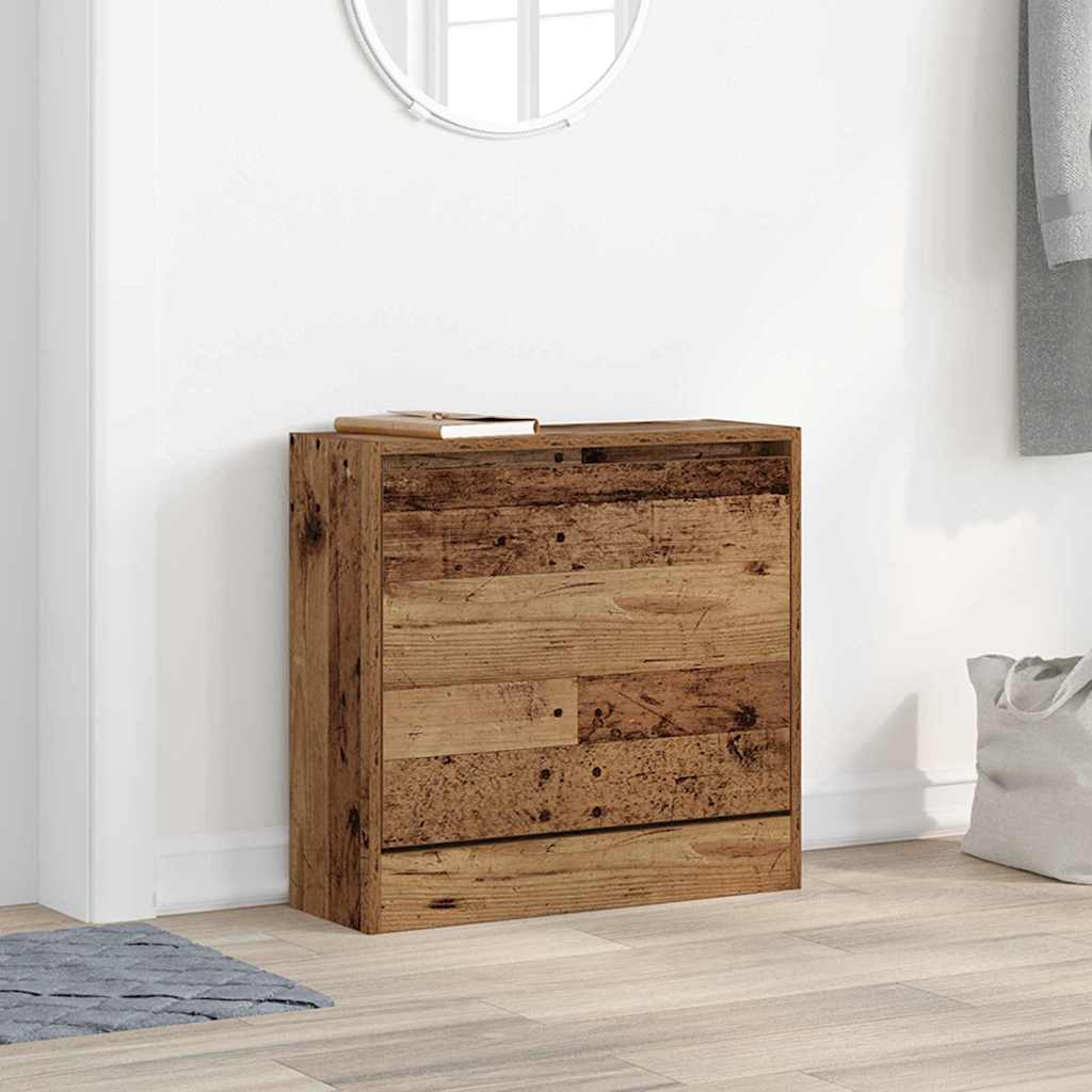 Vidaxxl zapatero con estante madera vieja 60 x 21 x 57 cm madera procesada