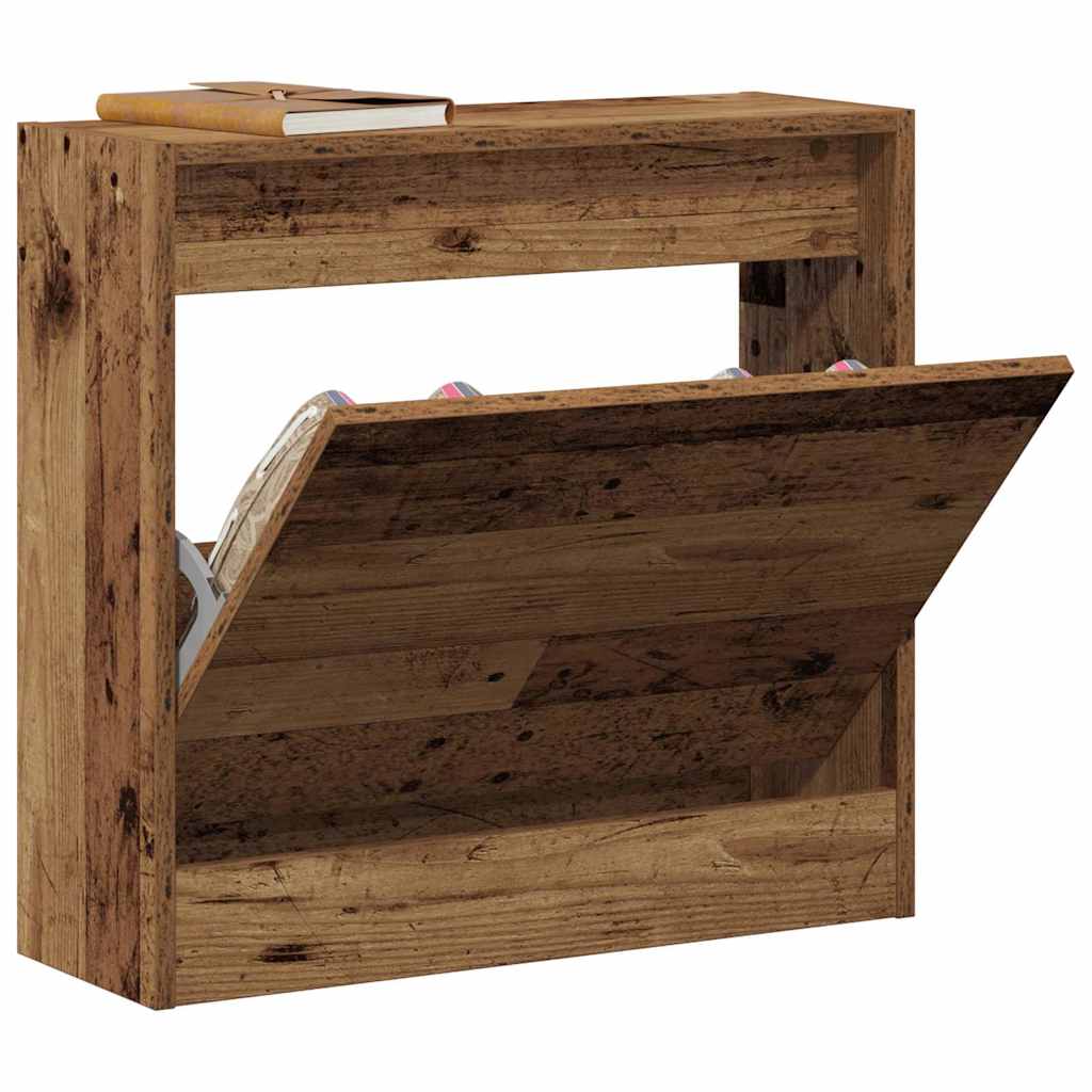 Vidaxxl zapatero con estante madera vieja 60 x 21 x 57 cm madera procesada