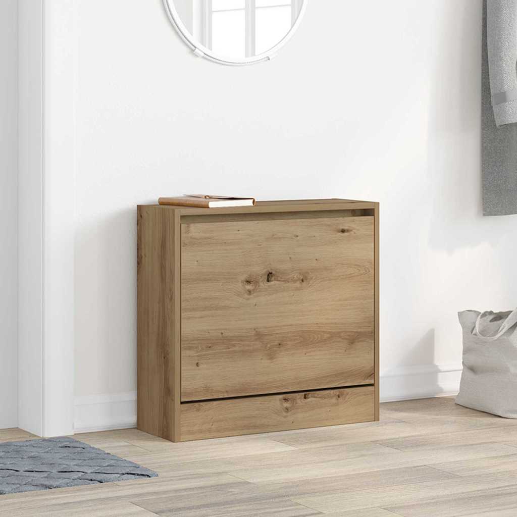 Scarpiera Vidaxx artigianale in rovere 60 x 21 x 57 cm in MDF