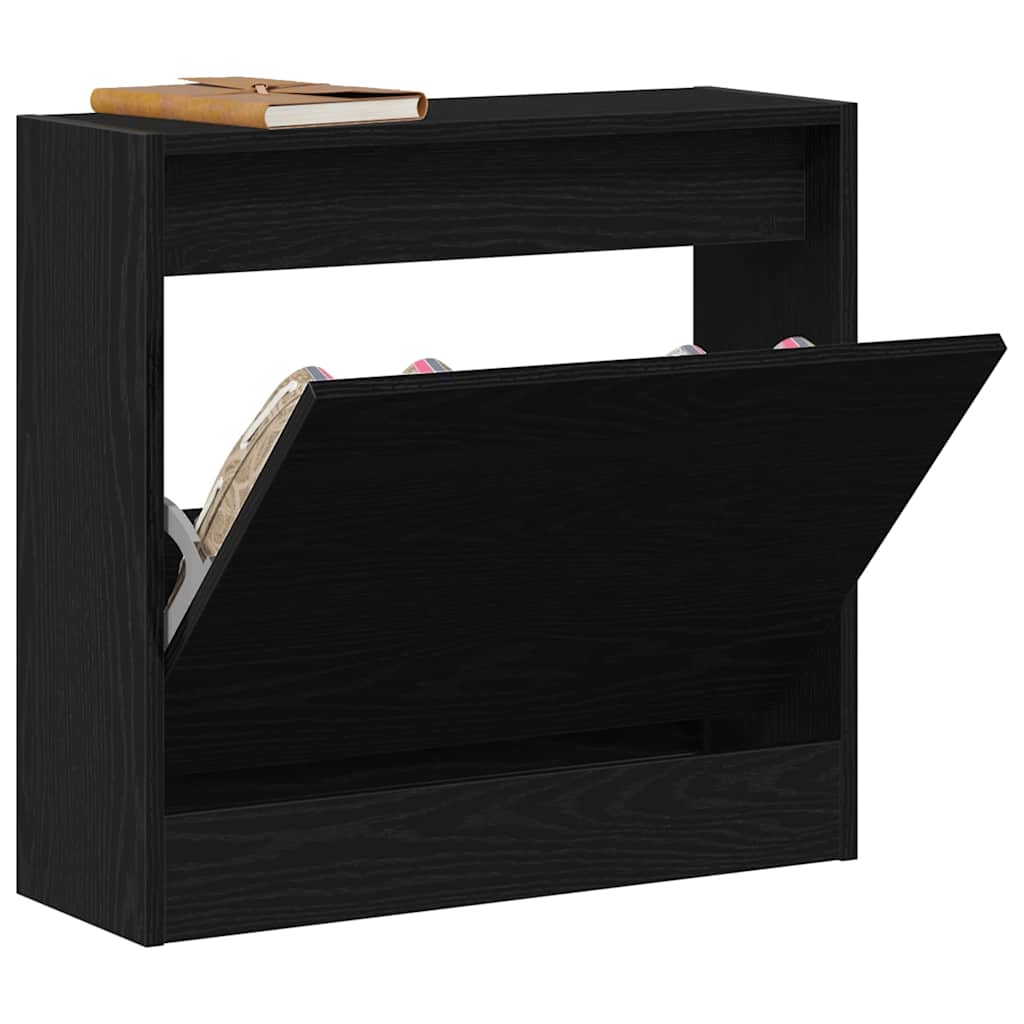 Scarpiera Vidaxx con ripiano rovere nero 60 x 21 x 57 cm in MDF