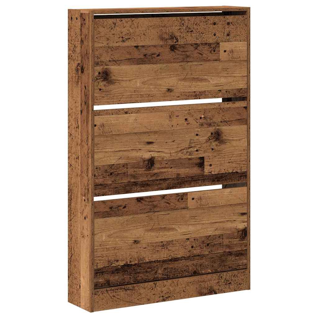 Vidaxxl zapatero con estante madera vieja 80 x 21 x 125,5 cm madera procesada