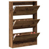 Vidaxl schoenenkast met plank oudhout 80 x 21 x 125,5 cm bewerkt hout