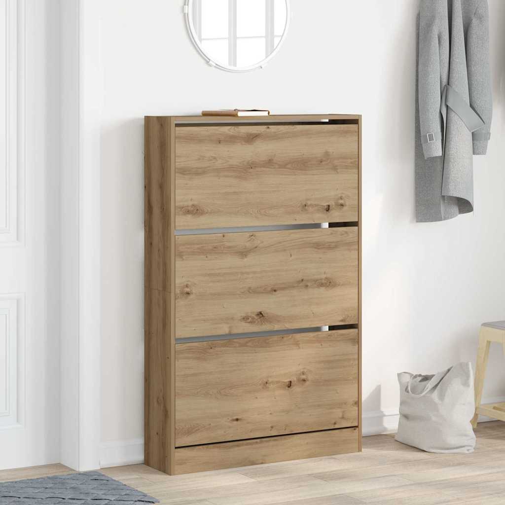 Vidaxx zapatero artesanal roble 80 x 21 x 125,5 cm madera artesanal