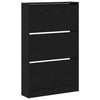 Scarpiera VidaXL rovere nero 80 x 21 x 125,5 cm rifinito in legno