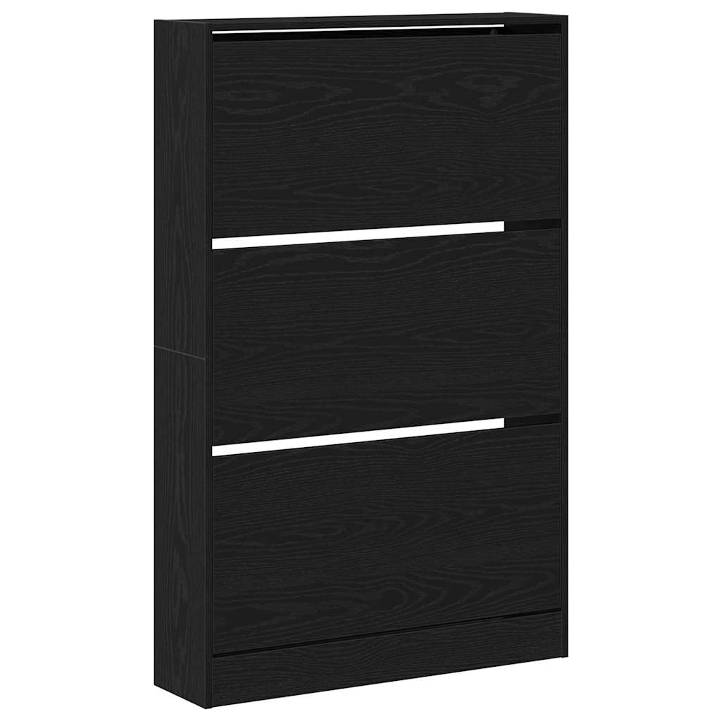 Scarpiera VidaXL rovere nero 80 x 21 x 125,5 cm rifinito in legno