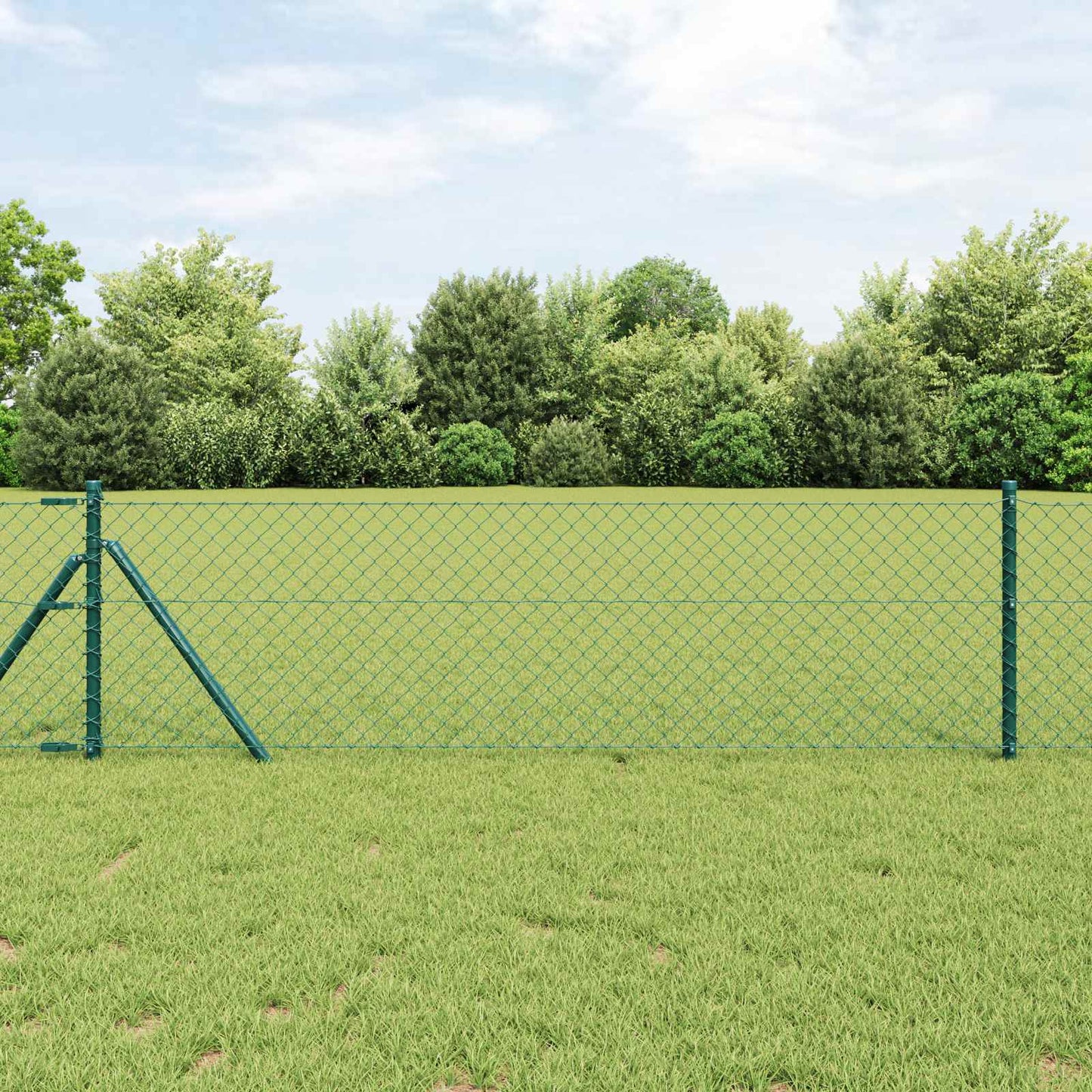 Valla de alambre vidaxl verde 25 x 0,6 m acero