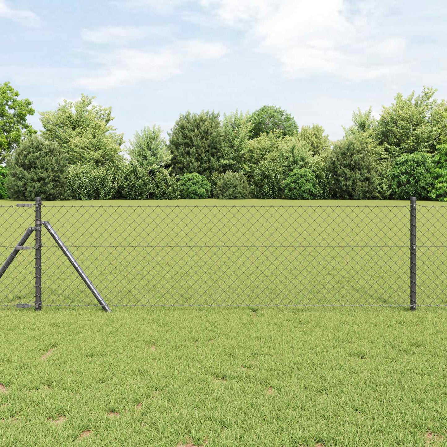 Vidaxl kettenschakelhek grijs 10 x 0,4 m staal