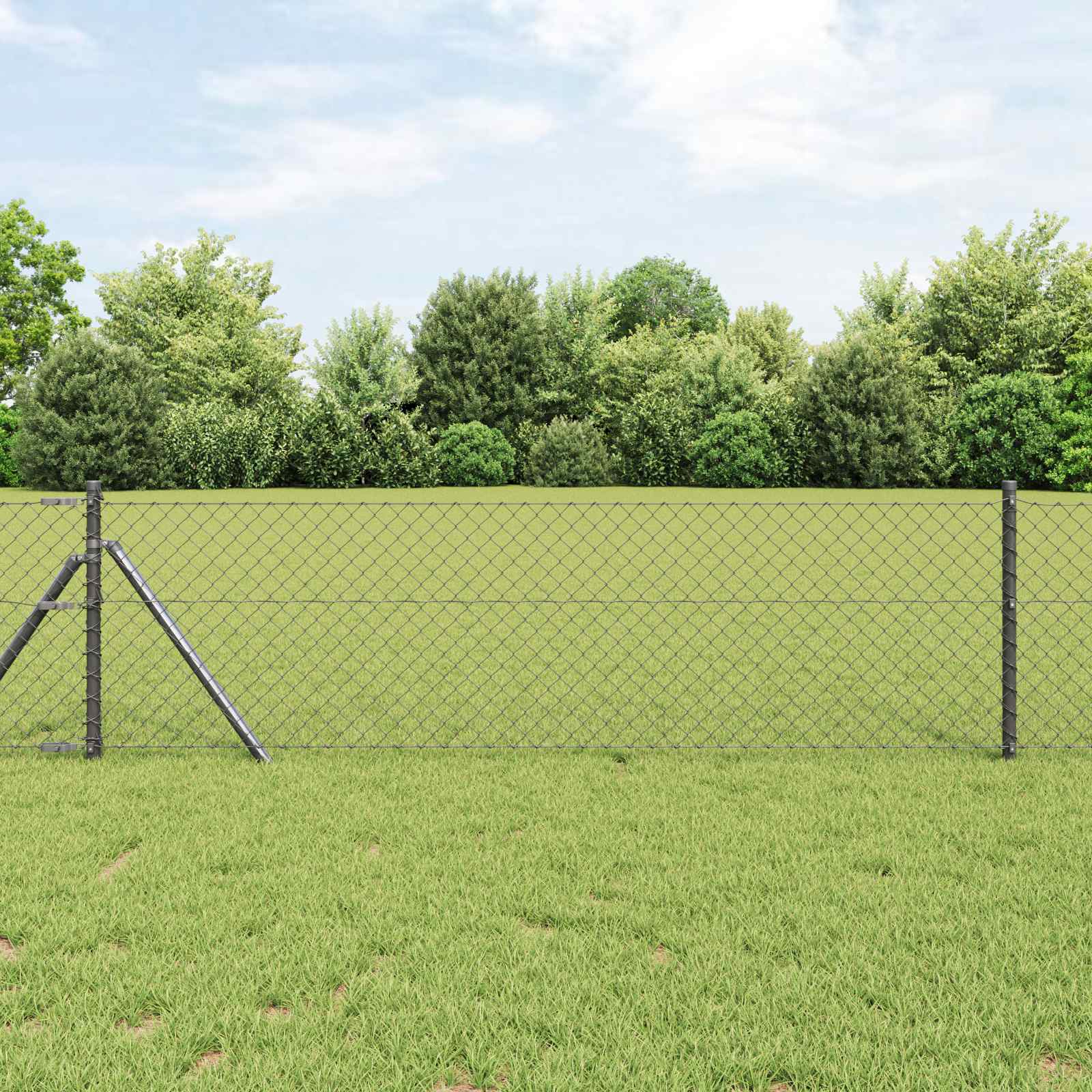 Vidaxl kettenschakelhek grijs 10 x 0,4 m staal