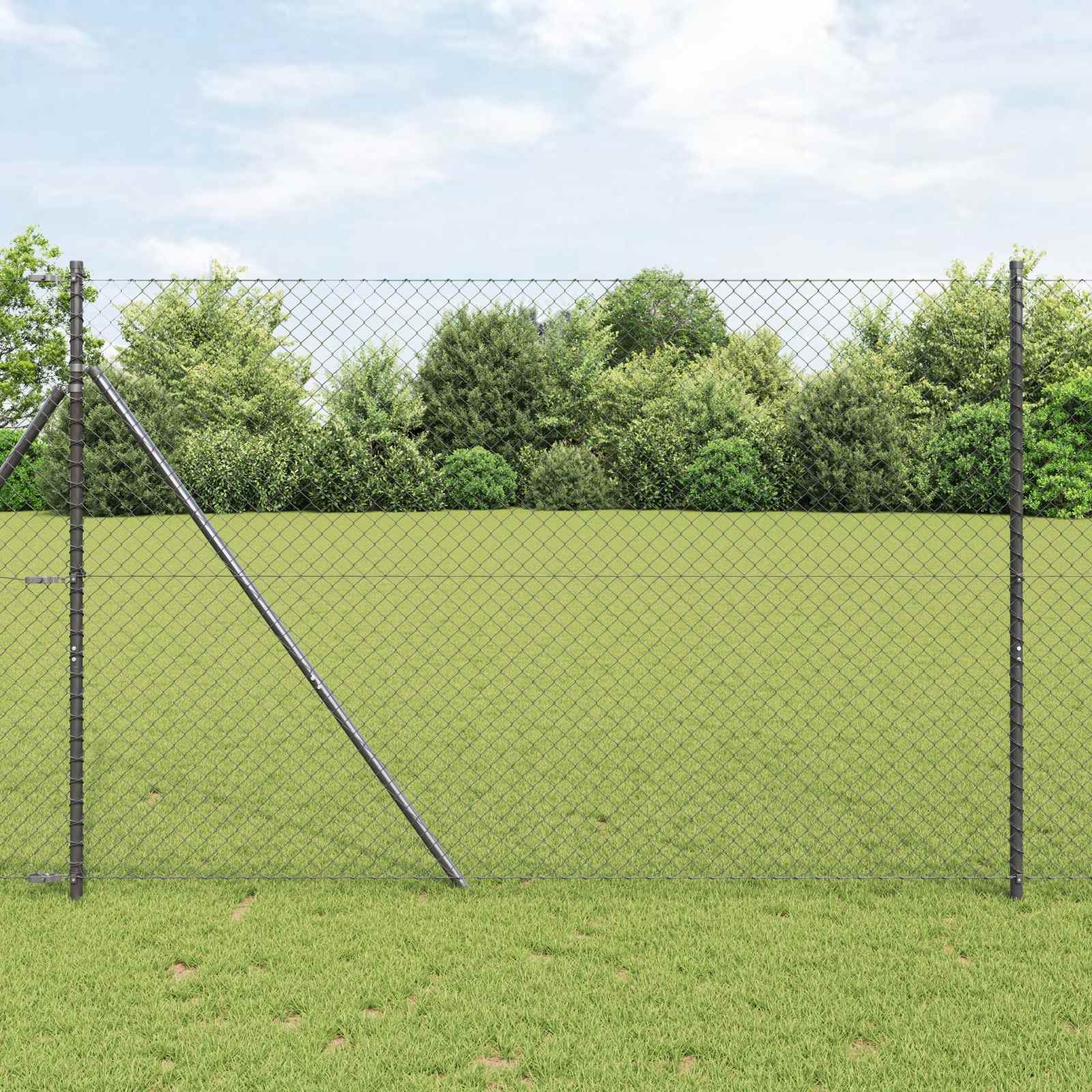 Vidaxl kettenschakelhek grijs 10 x 1,5 m staal