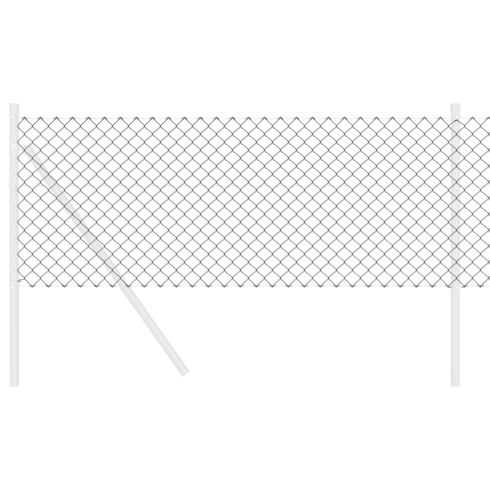Vidaxl kettenschakelhek grijs 25 x 0,8 m staal