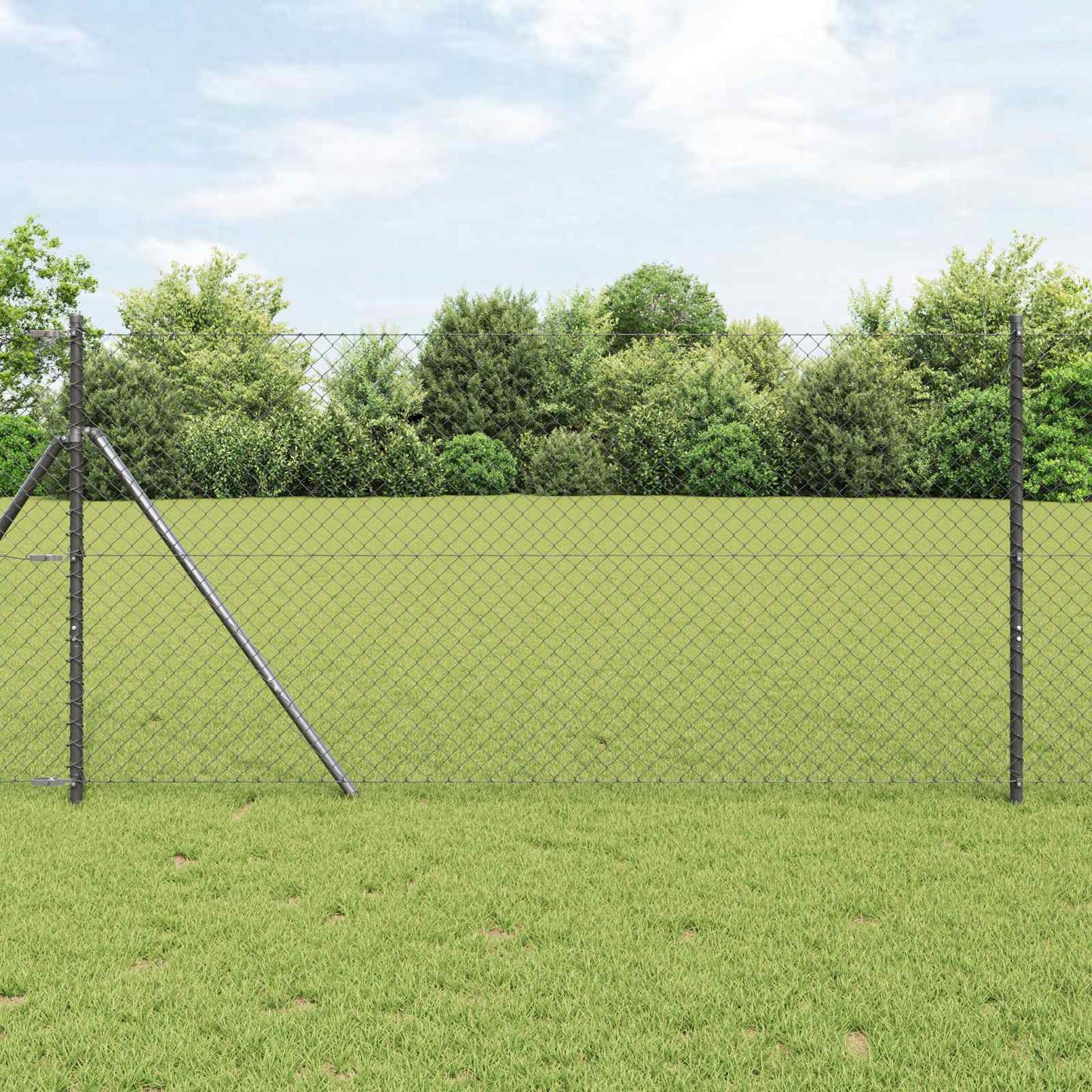 Vidaxl kettenschakelhek grijs 25 x 1,2 m staal