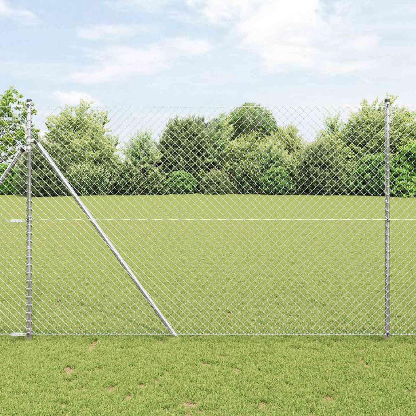 Recinzione a catena Vidaxl argento 10 x 1,5 m in acciaio zincato