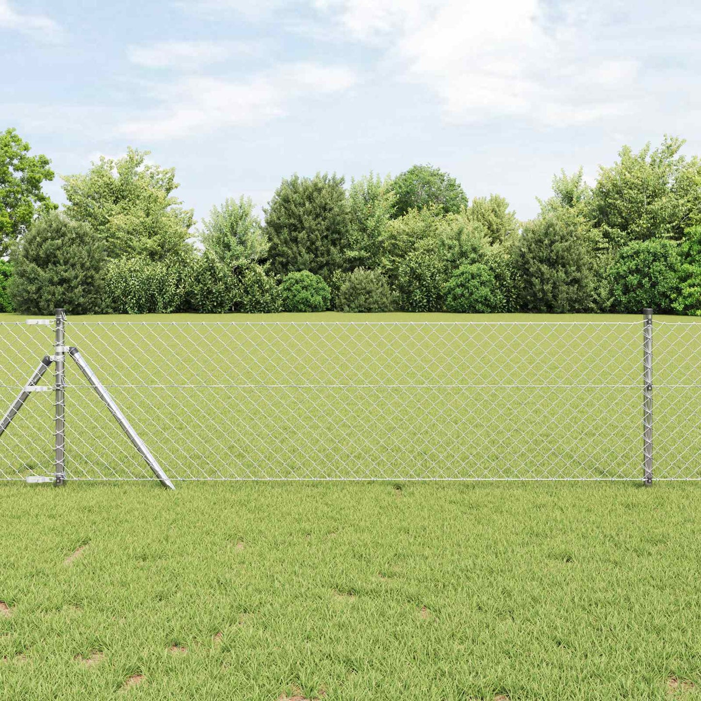 Recinzione a catena Vidaxl argento 25 x 0,4 m in acciaio zincato