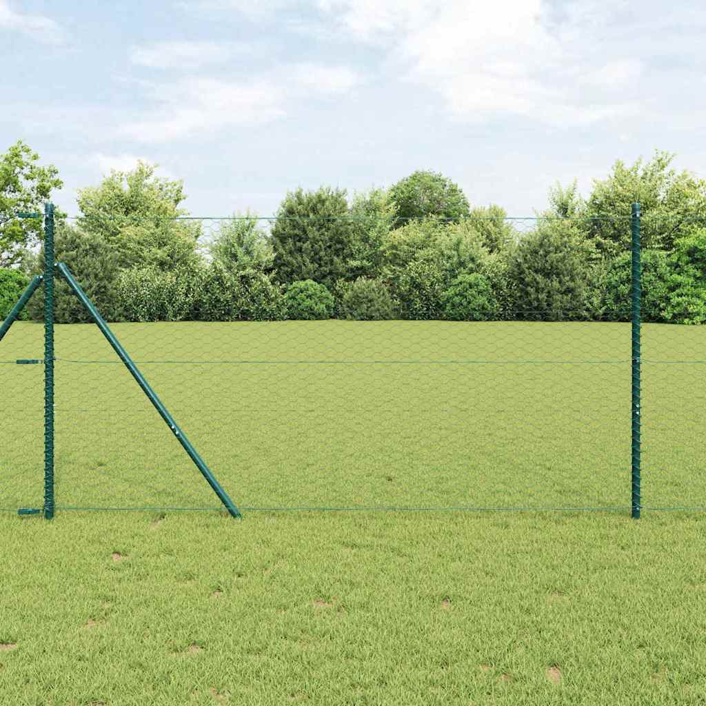 Valla hexagonal Vidaxx verde 1,4 x 25 m PVC