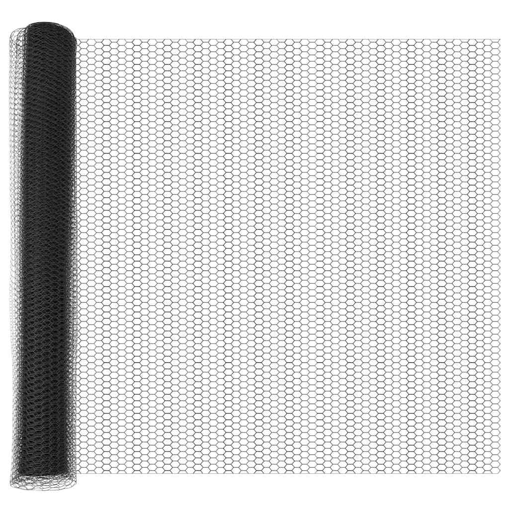Vidaxl esagonale hek grijs 1,4 x 100 m pvc