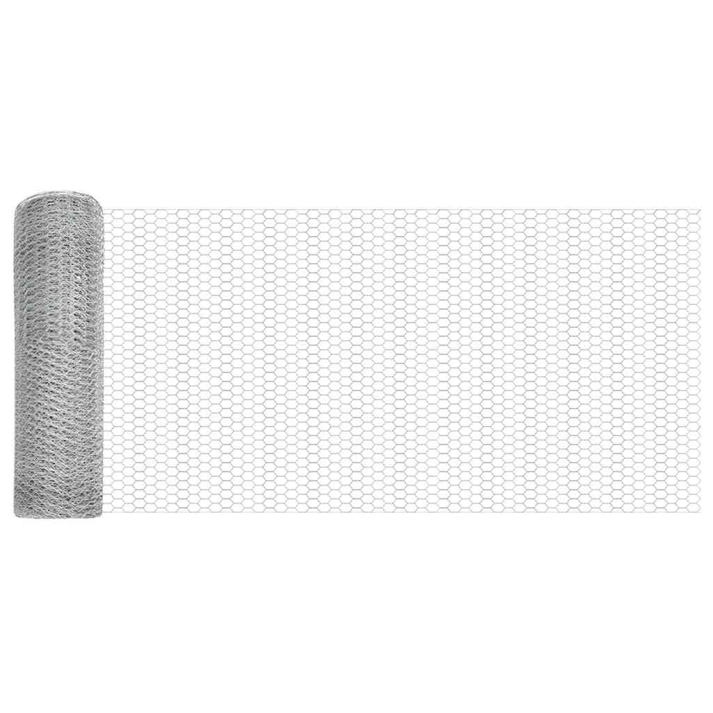 Recinzione esagonale Vidaxl argento 0,4 x 10 m in acciaio zincato