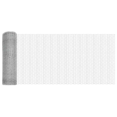 Valla hexagonal vidaxl plateada 0,6 x 10 m acero galvanizado
