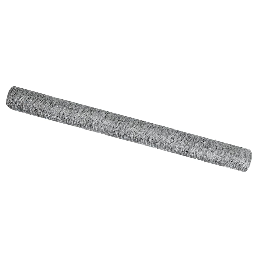 Valla hexagonal vidaxl plateada 1,6 x 25 m acero galvanizado