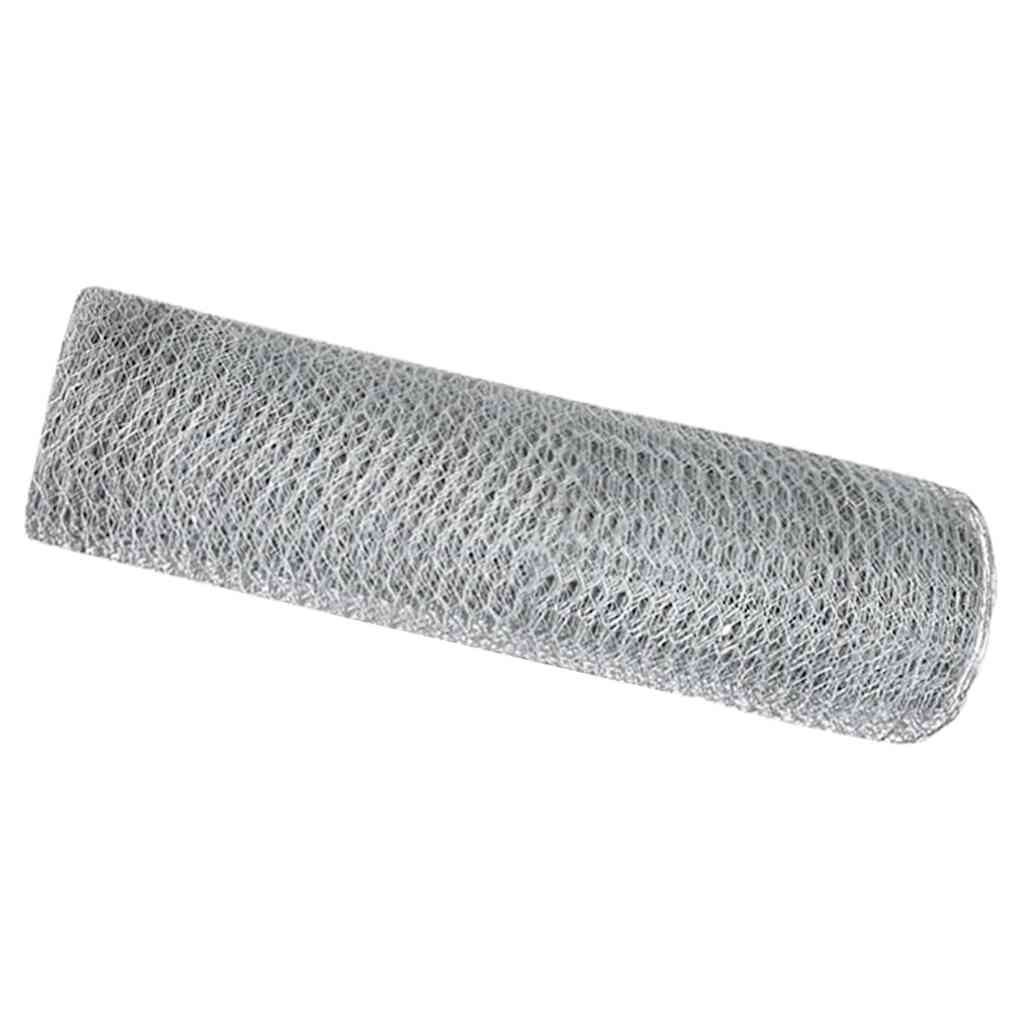 Recinzione esagonale Vidaxl argento 0,4 x 50 m in acciaio zincato