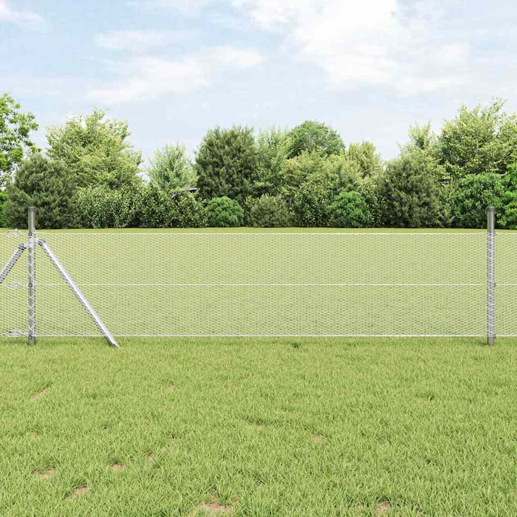 Recinzione esagonale Vidaxl argento 0,4 x 50 m in acciaio zincato