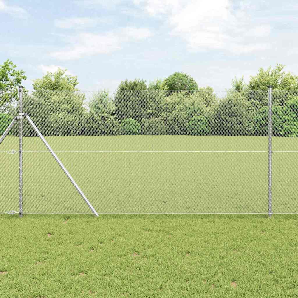 Recinzione esagonale Vidaxl argento 1,2 x 50 m in acciaio zincato
