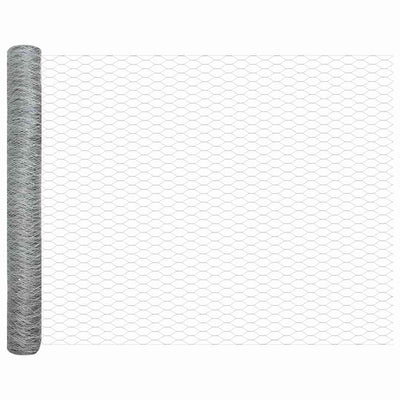 Valla hexagonal vidaxl plateada 1,4 x 50 m acero galvanizado