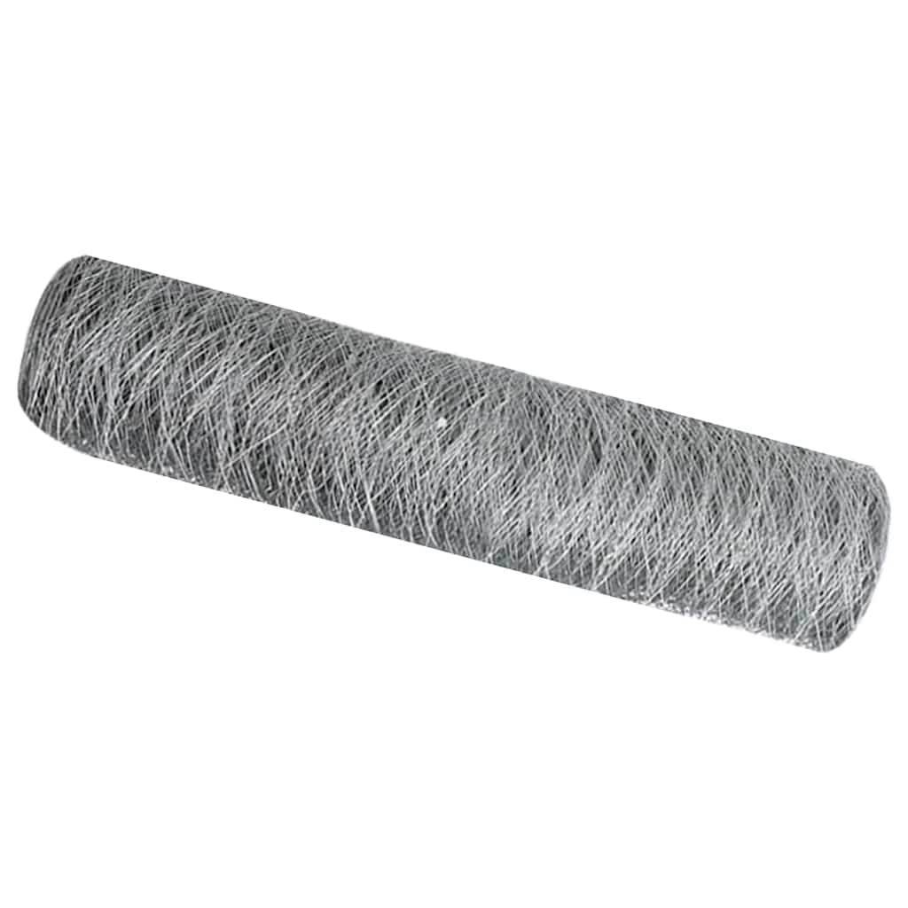 Valla hexagonal vidaxl plateada 0,6 x 100 m acero galvanizado