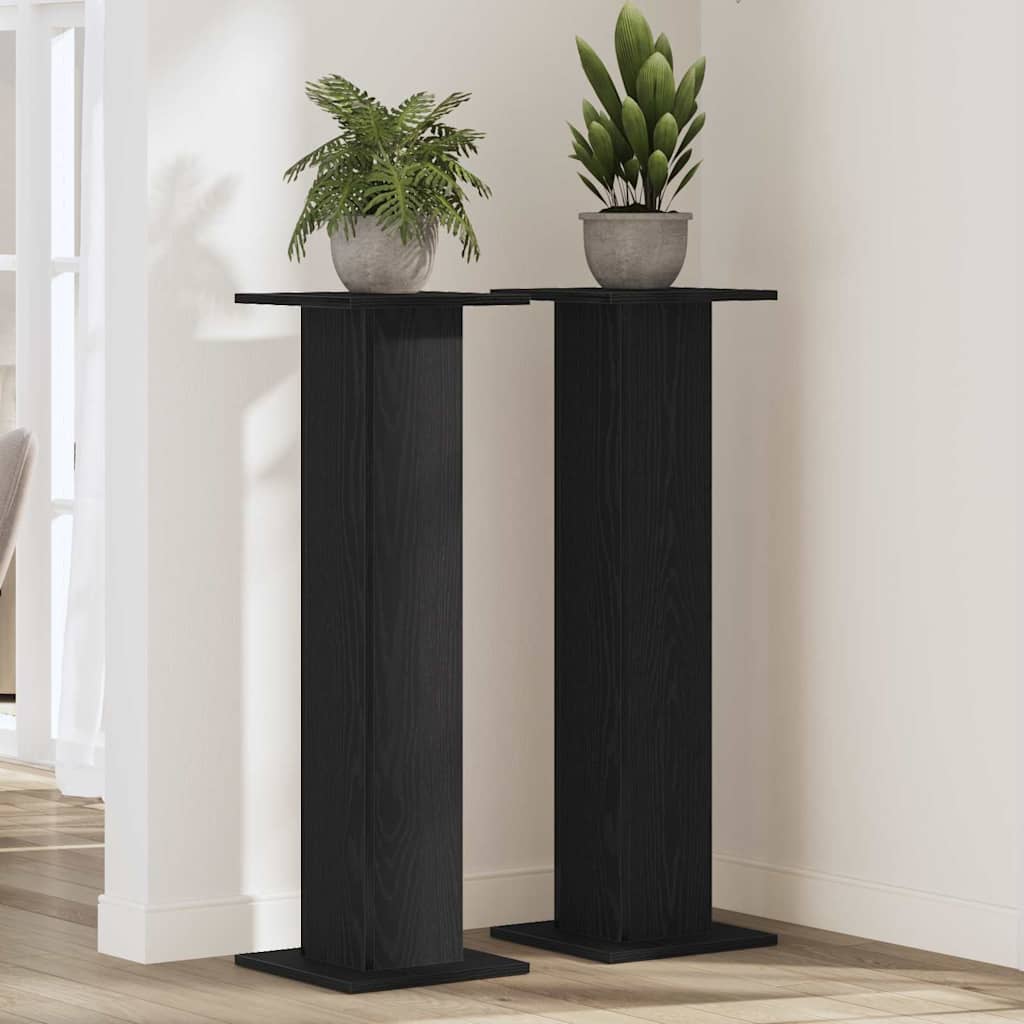 Supporto per piante Vidaxx 2 pezzi rovere nero 30 x 30 x 95 cm in legno composito